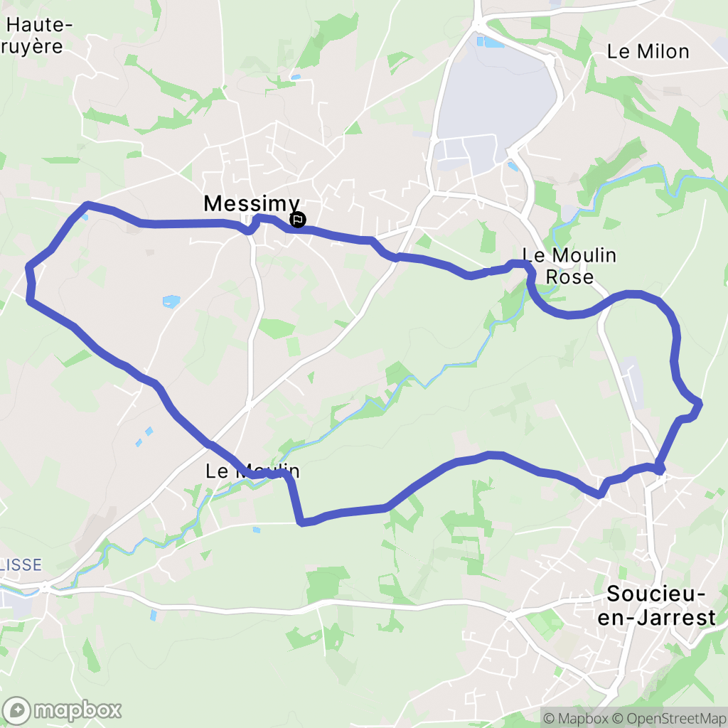 Messimy : carte du parcours de randonnée - France