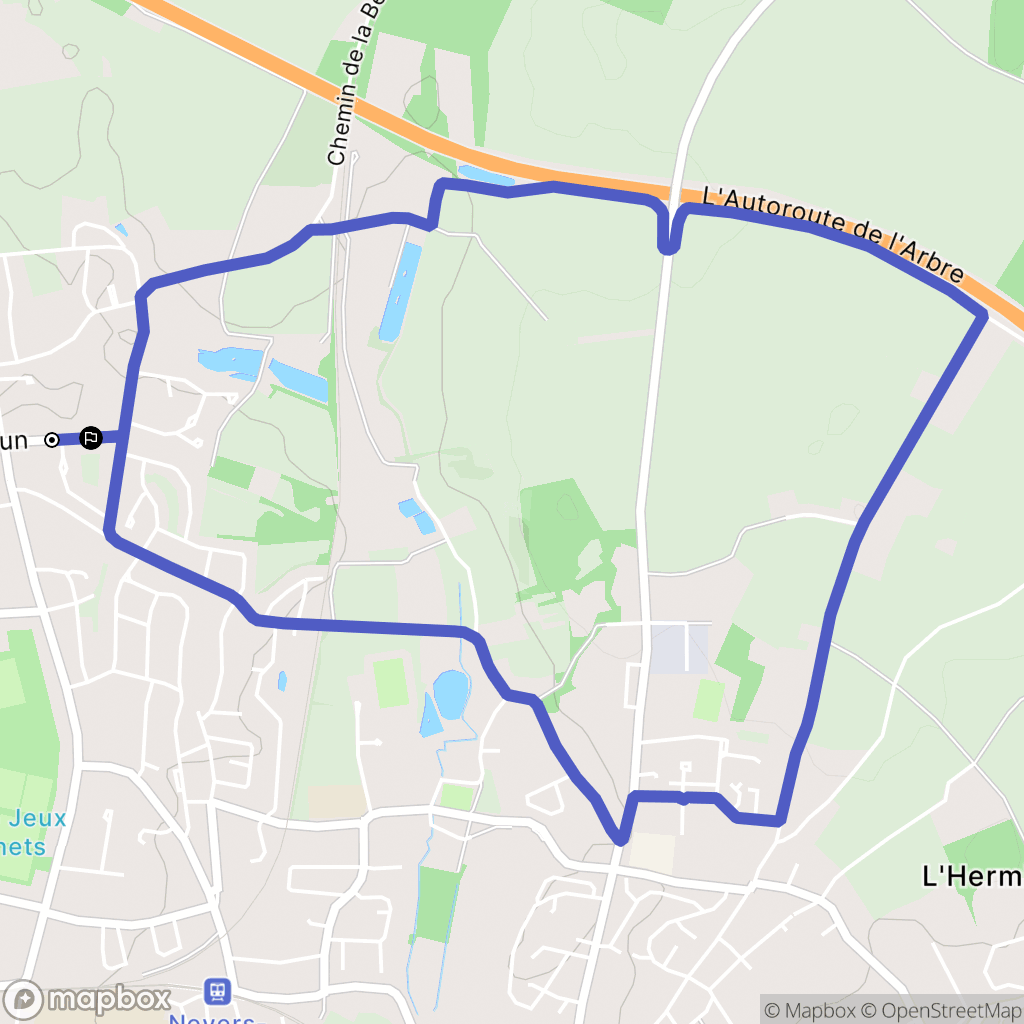 Varennes-Vauzelles : carte du parcours de randonnée - France