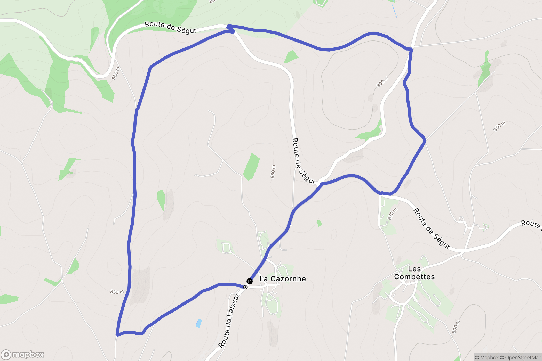 Le Vibal : carte du parcours de randonnée - France