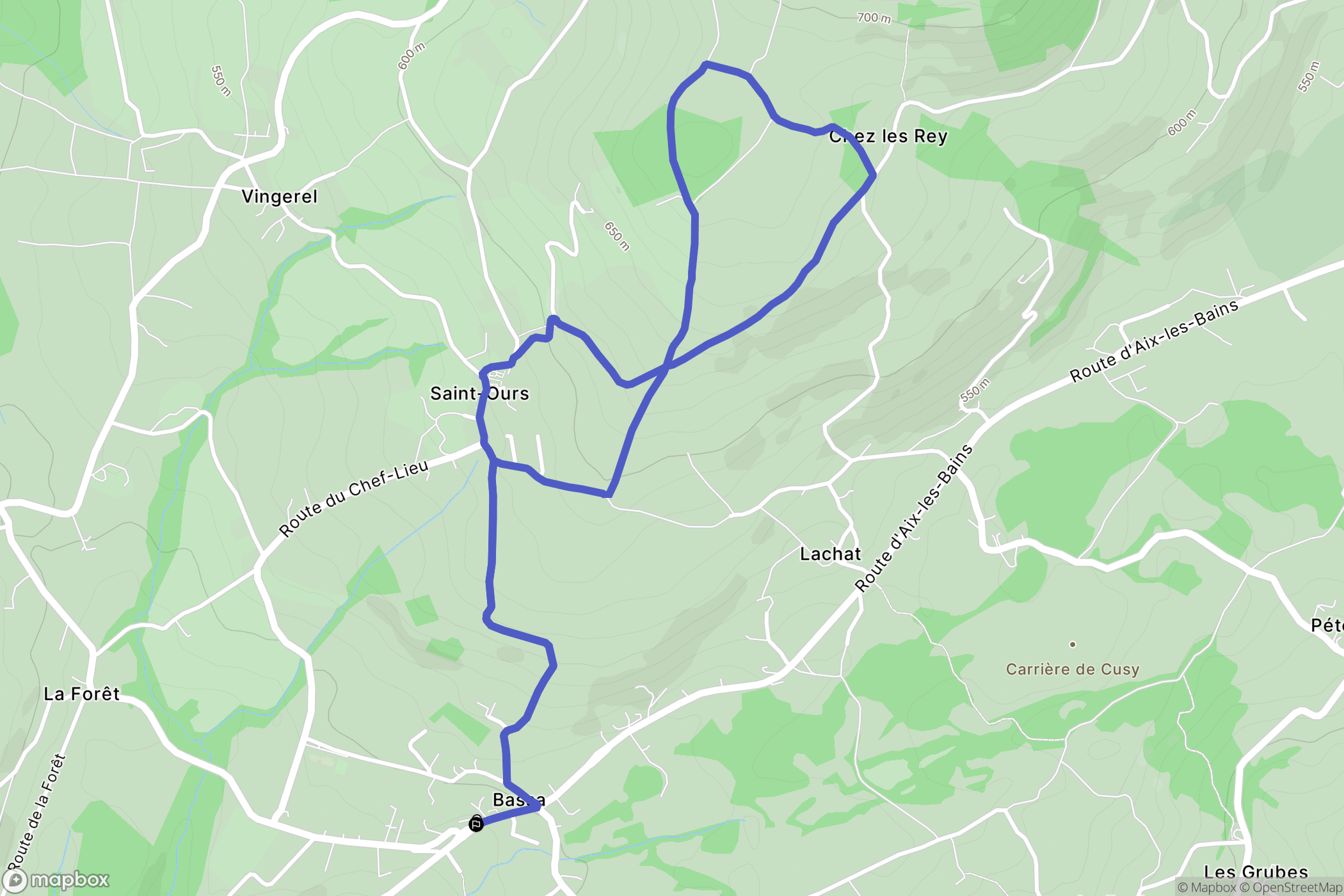 Saint-Ours : carte du parcours de randonnée - France