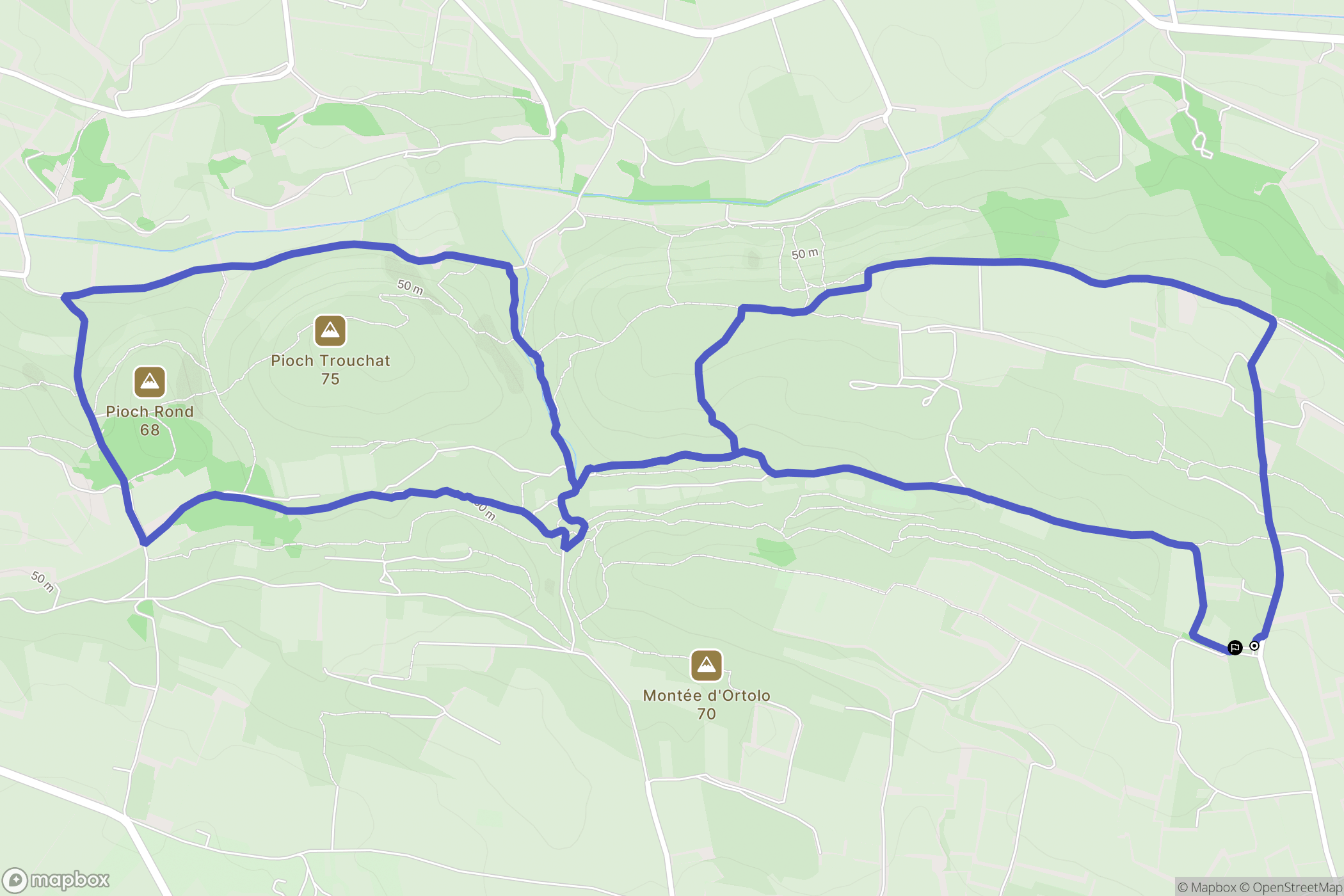 Florensac : carte du parcours de randonnée - France
