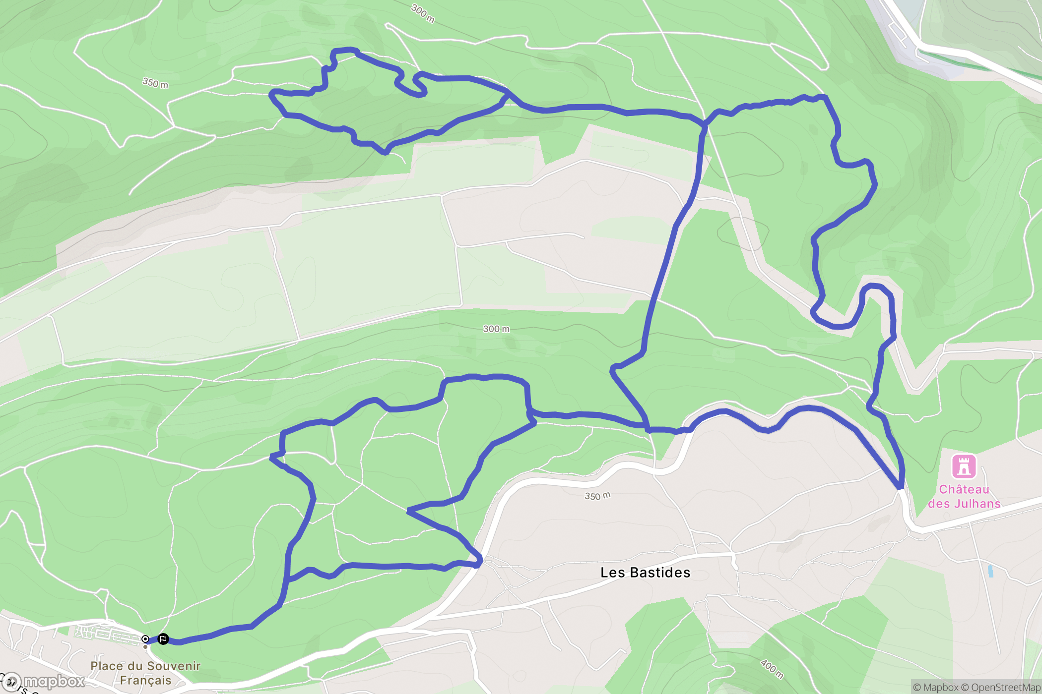 Roquefort-la-Bédoule : carte du parcours de randonnée - France