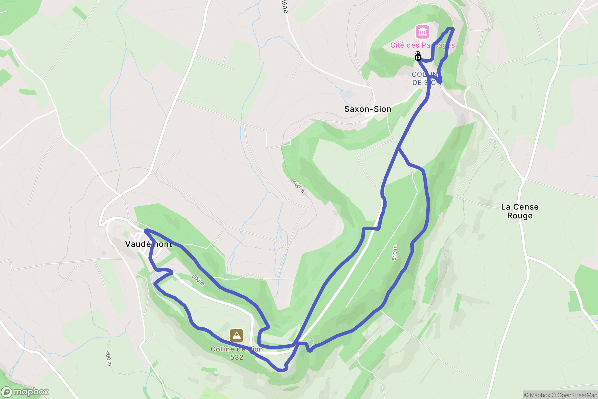 Saxon-Sion : carte du parcours de randonnée - France