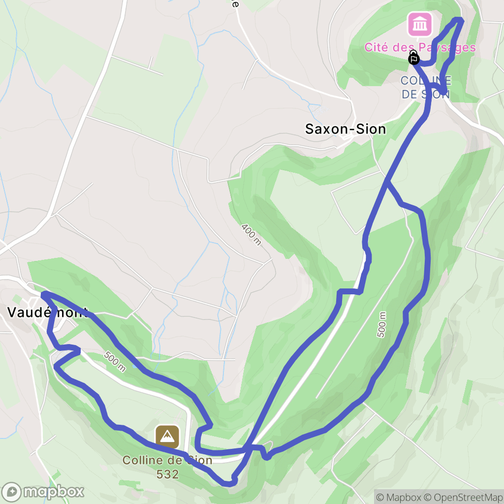 Saxon-Sion : carte du parcours de randonnée - France