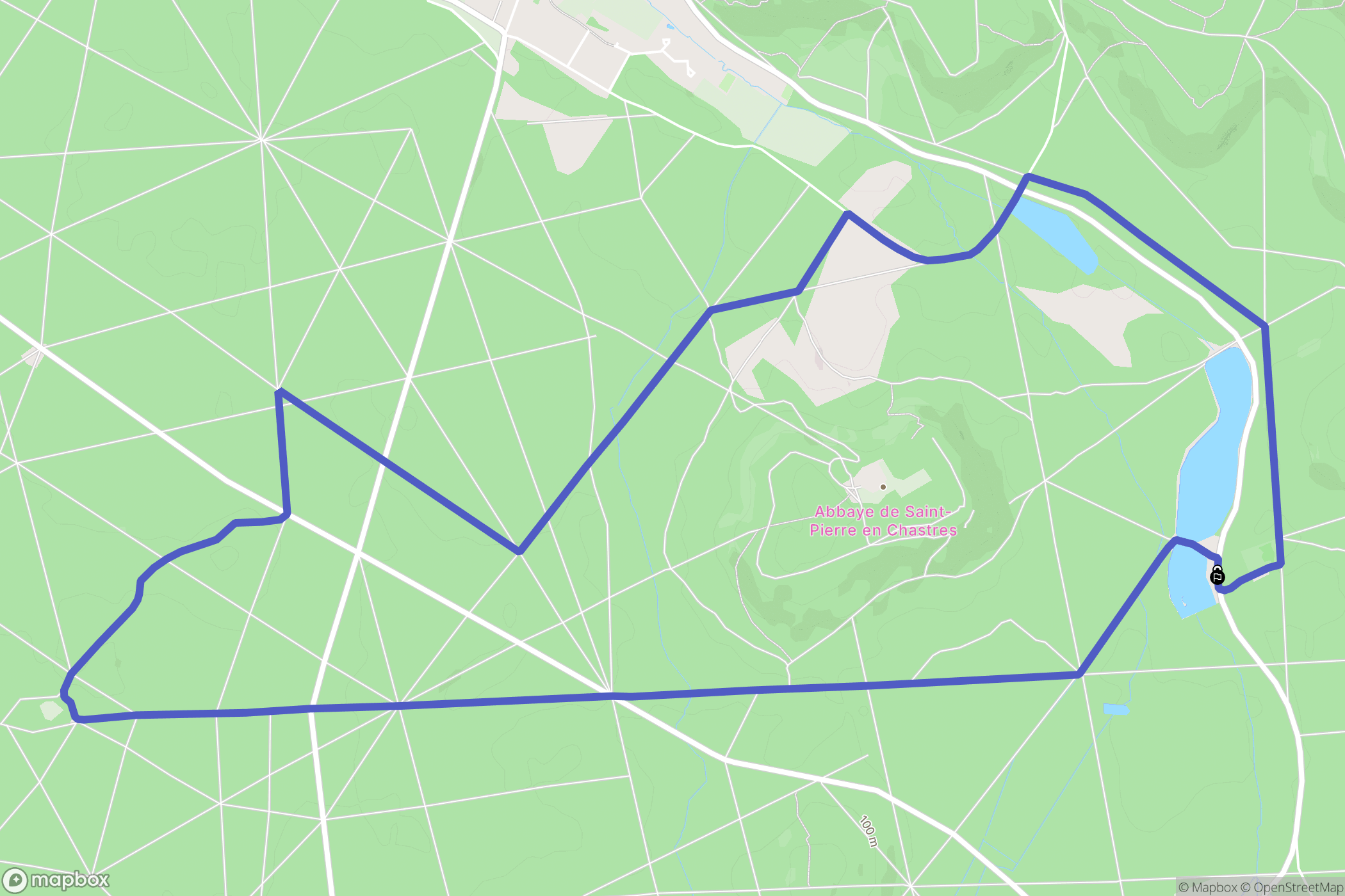 Vieux-Moulin : carte du parcours de randonnée - France