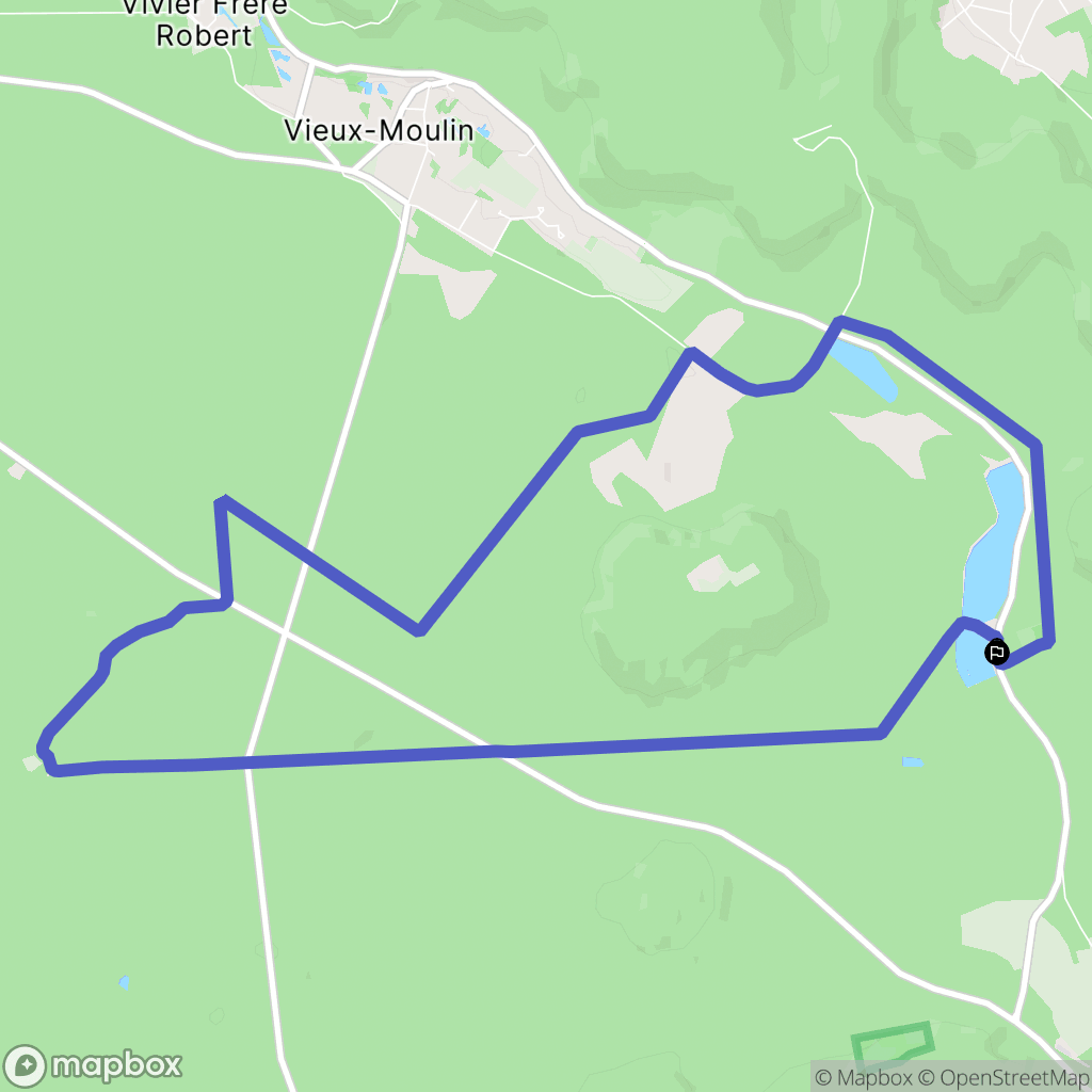 Vieux-Moulin : carte du parcours de randonnée - France