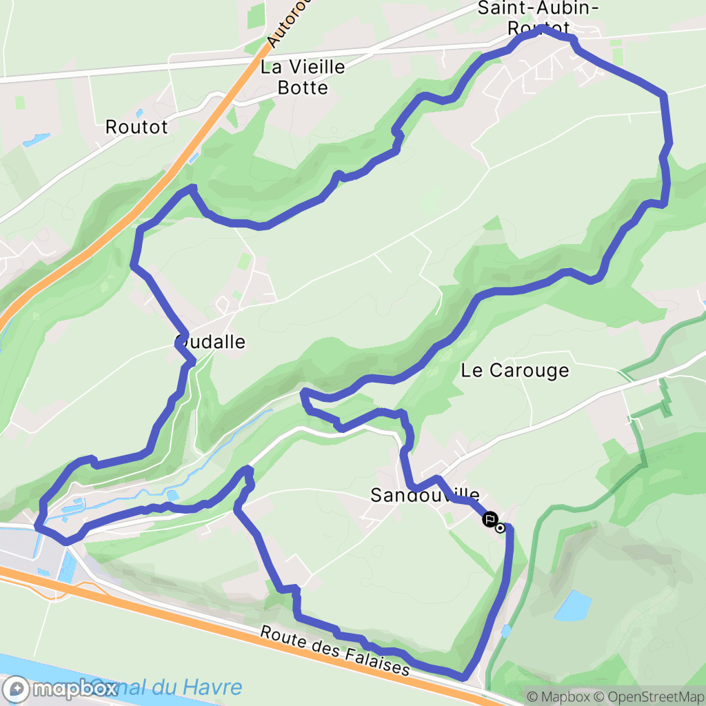 Sandouville : carte du parcours de randonnée - France