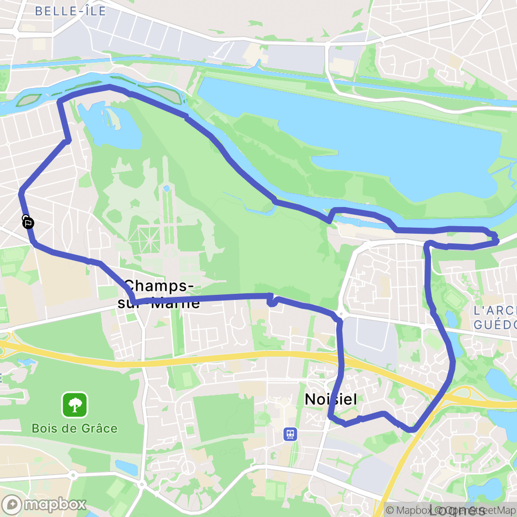 Champs-sur-Marne : carte du parcours de randonnée - France