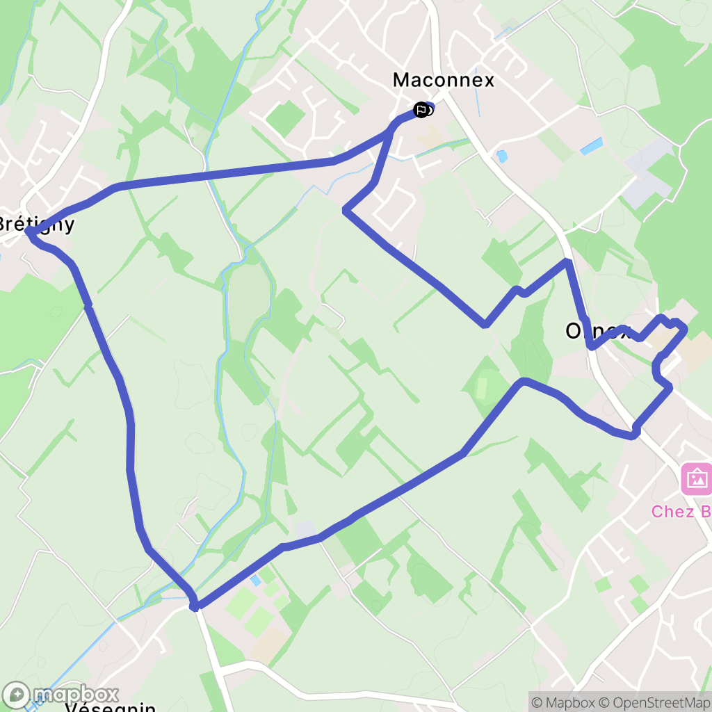 Ornex : carte du parcours de randonnée - France