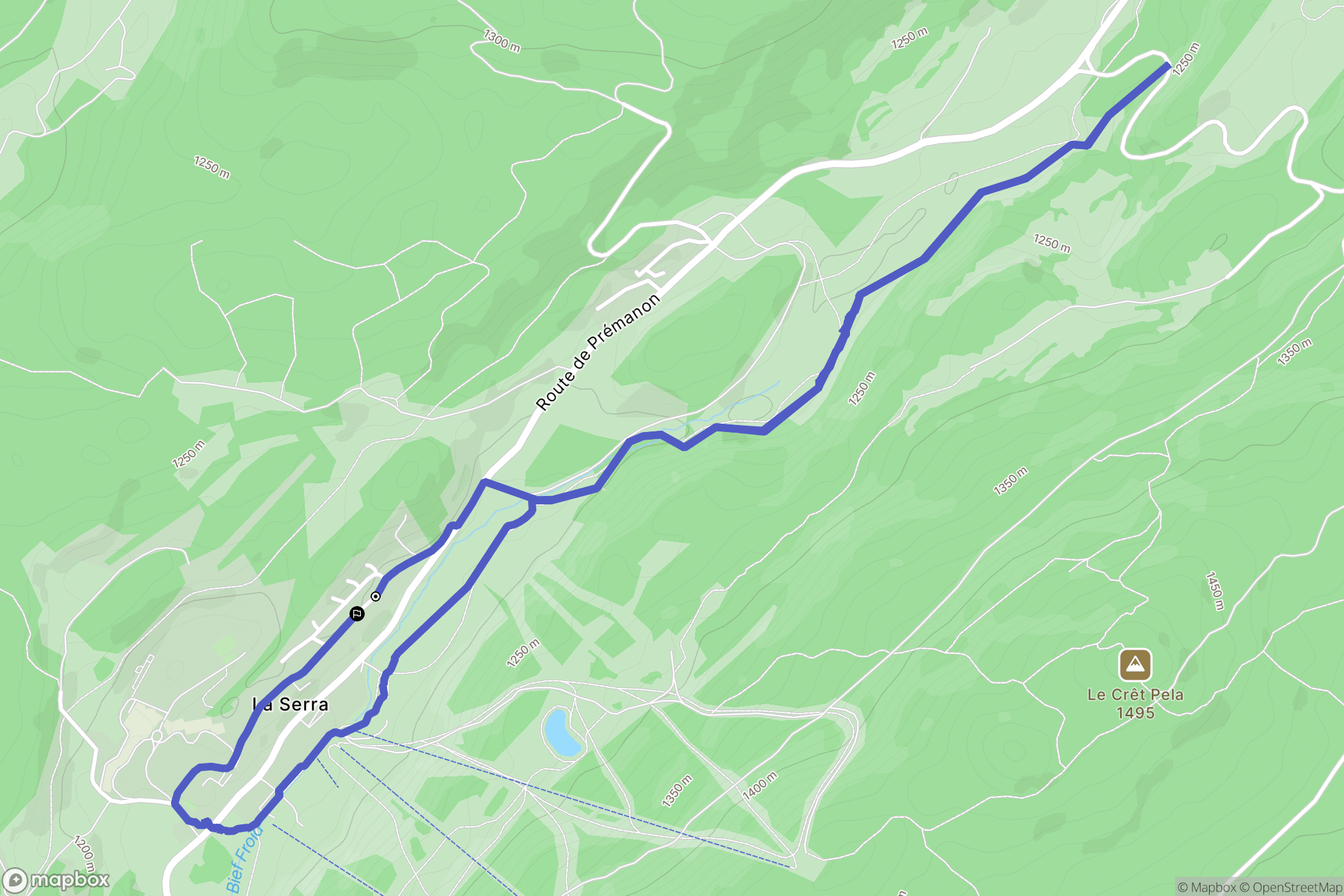 Lamoura : carte du parcours de randonnée - France