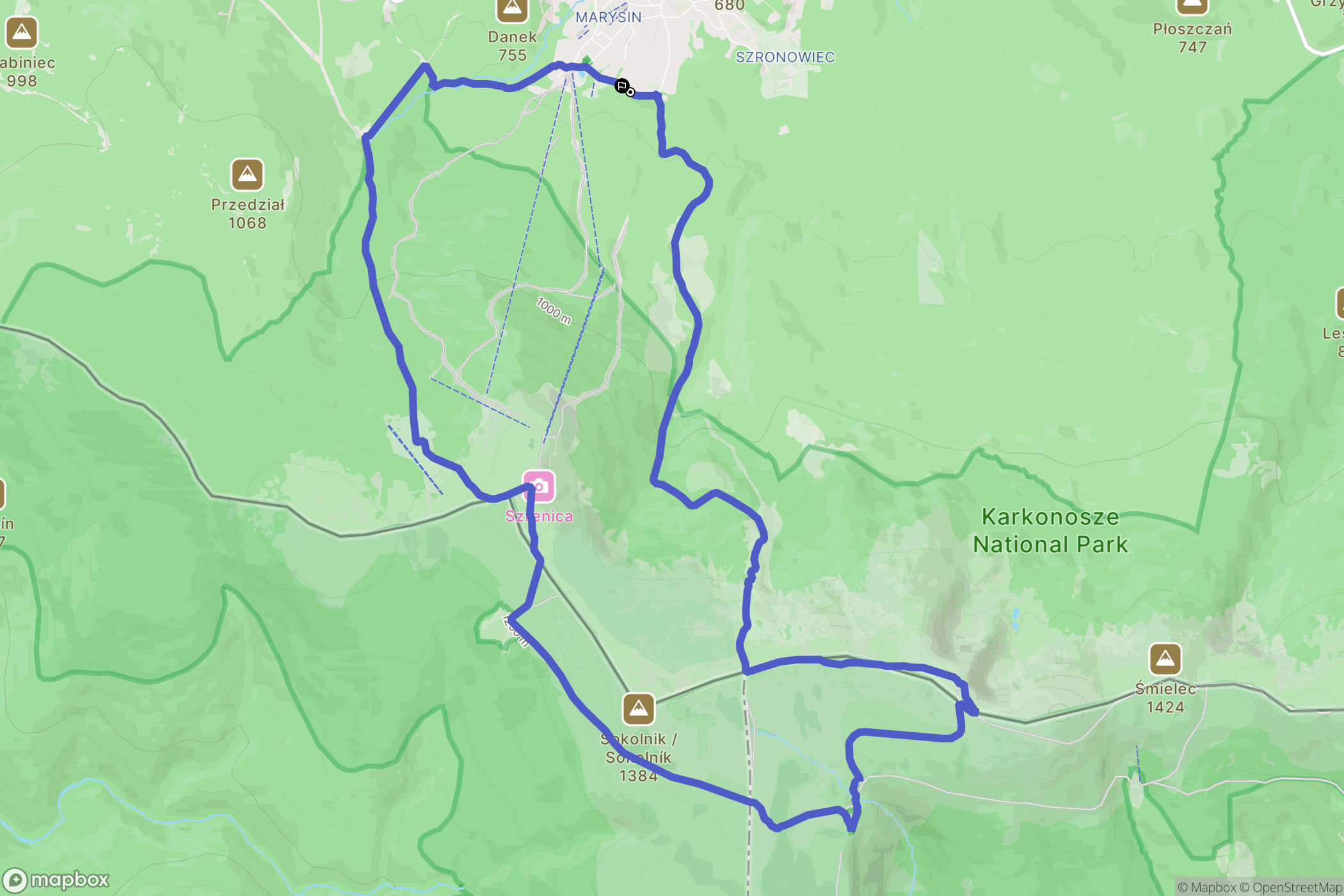 Szklarska Poręba: mapa trasy - Poland