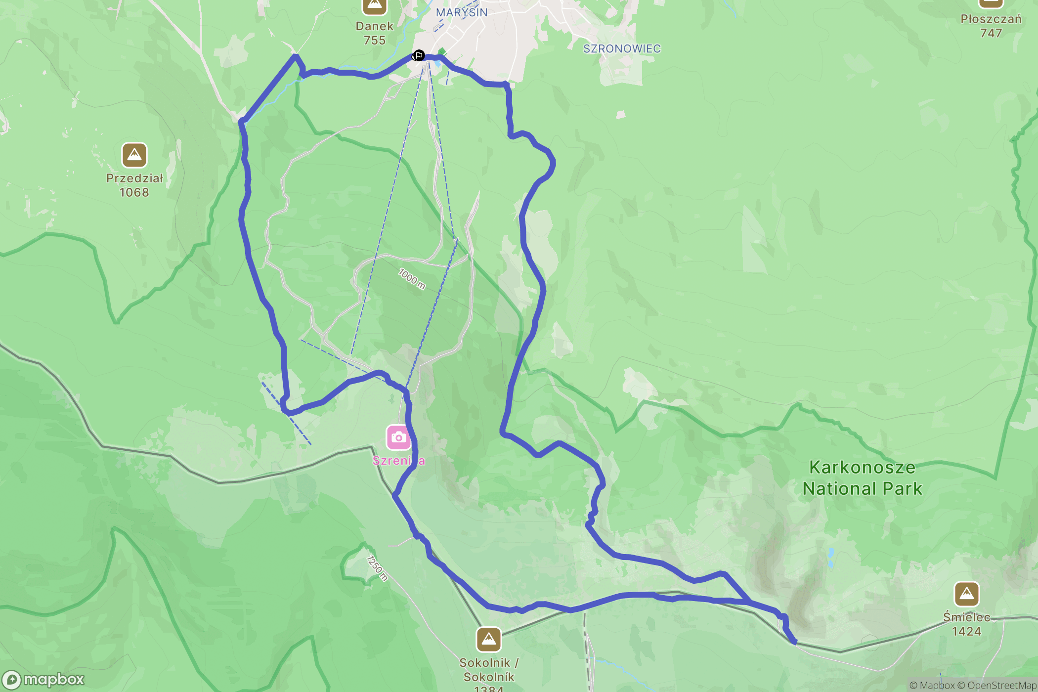 Szklarska Poręba: mapa trasy - Poland