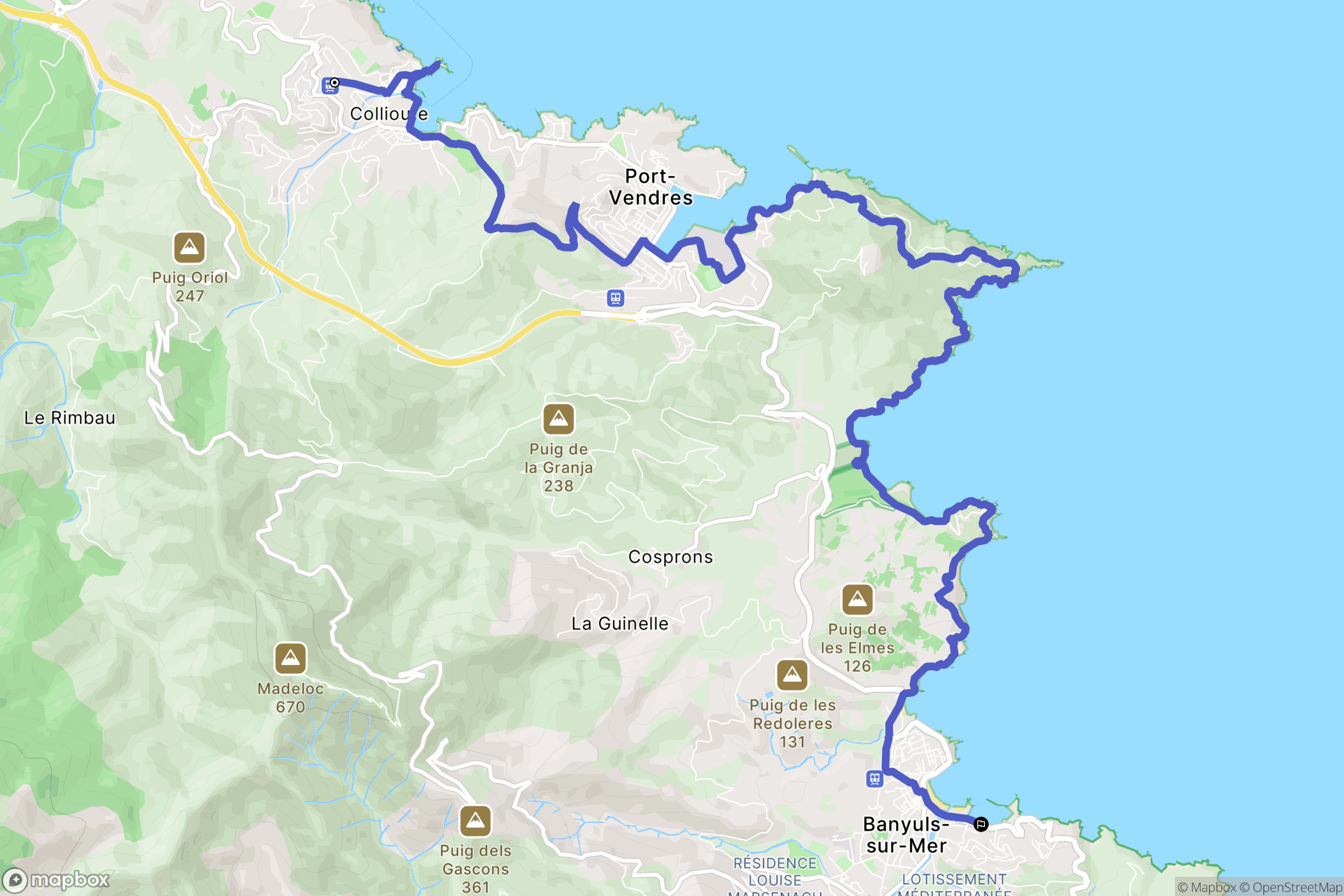 Collioure: routekaart voor buitenactiviteiten - France