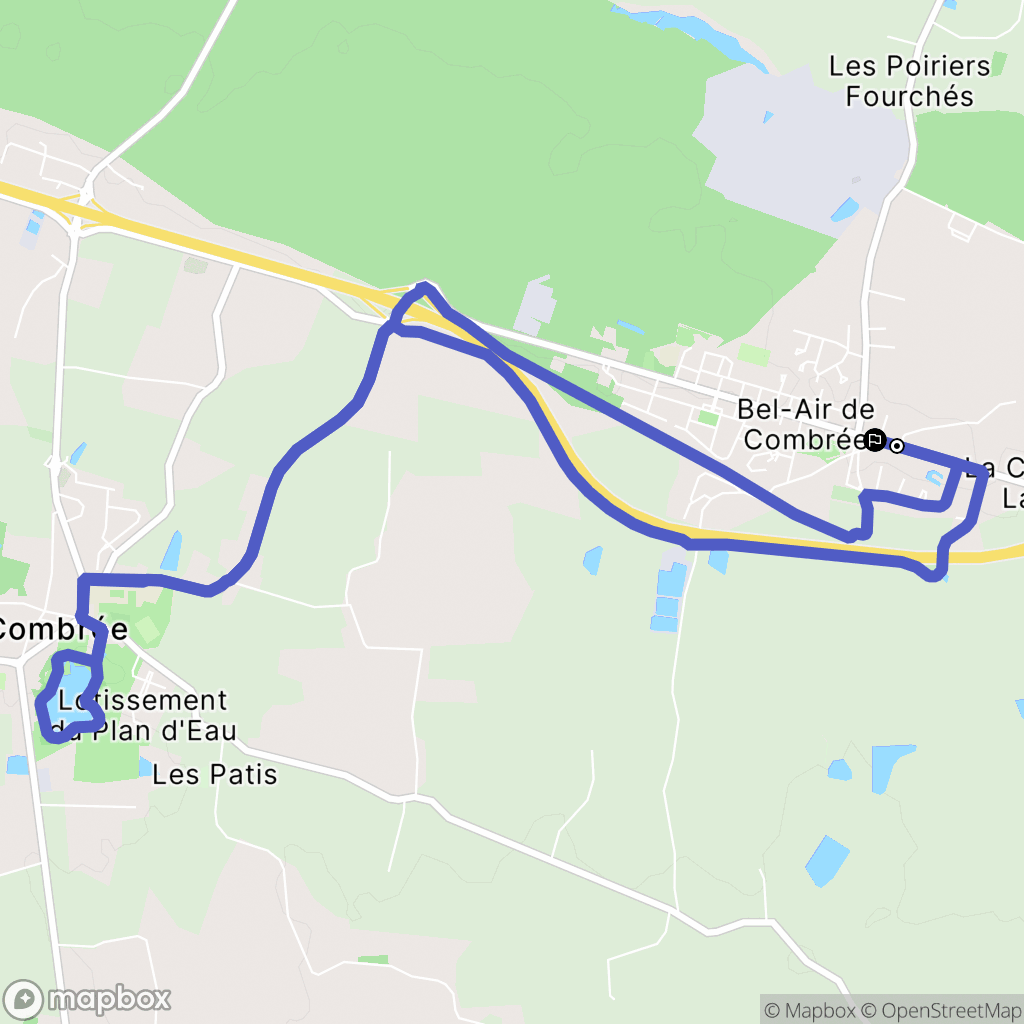 Ombrée d'Anjou : carte du parcours de randonnée - France