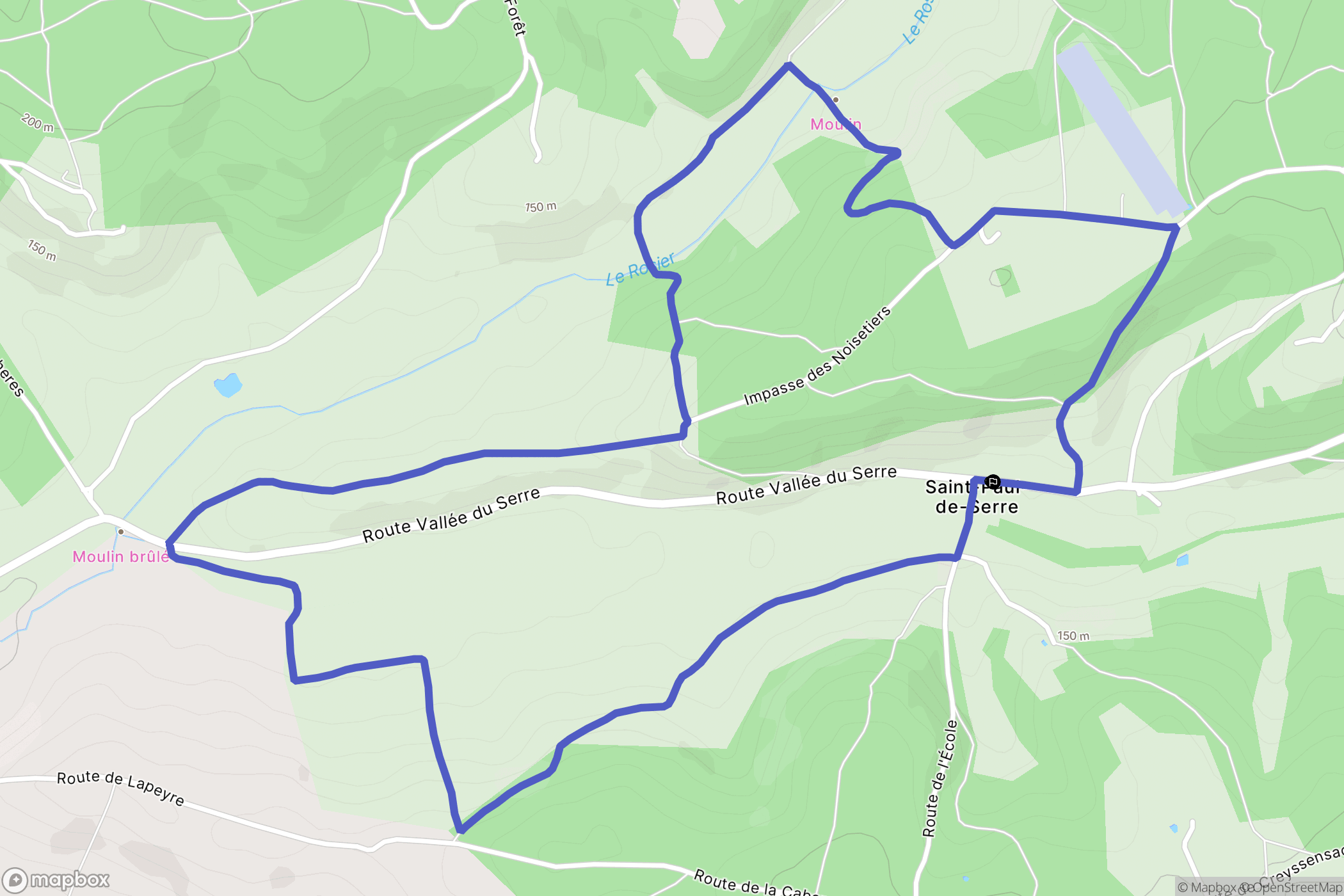 Saint-Paul-de-Serre : carte du parcours de randonnée - France