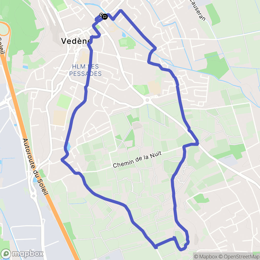 Vedène : carte du parcours de randonnée - France