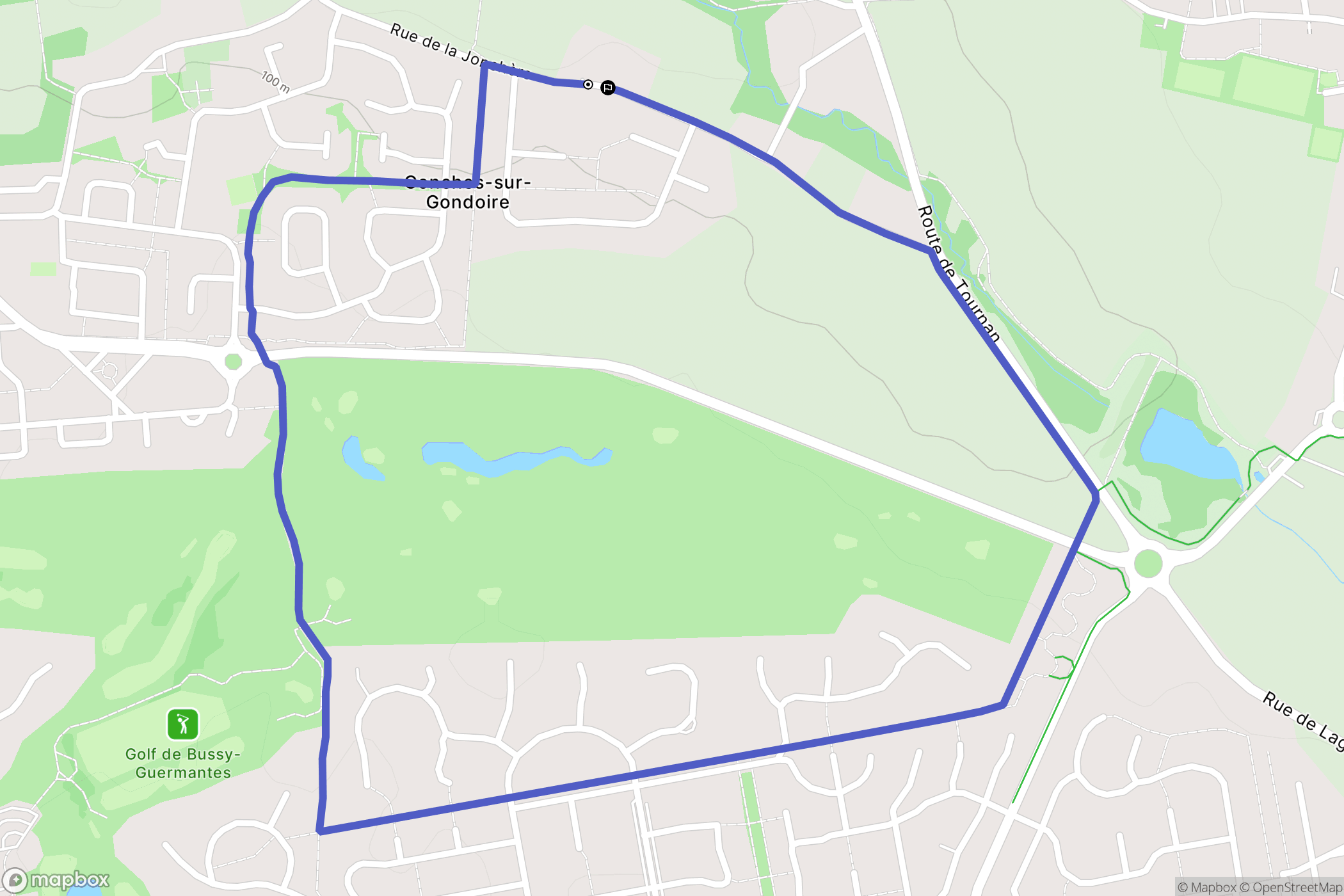 Conches-sur-Gondoire : carte du parcours de randonnée - France