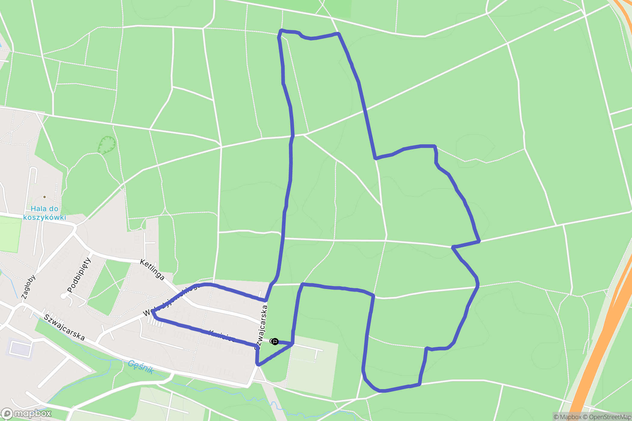Zielona Góra: mapa trasy - Poland