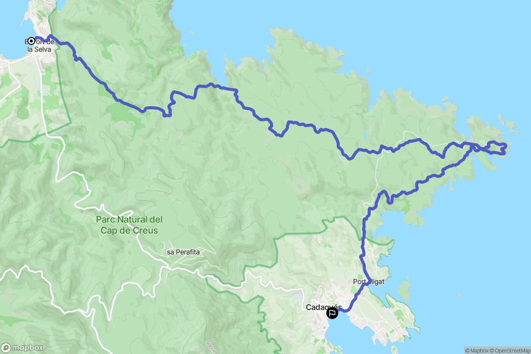 El Port de la Selva : carte du parcours de randonnée - Spain