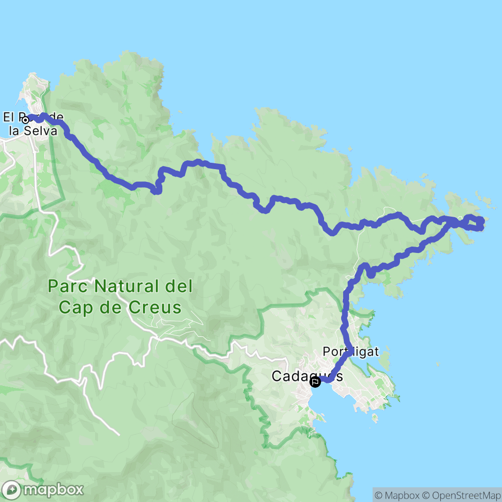 El Port de la Selva : carte du parcours de randonnée - Spain