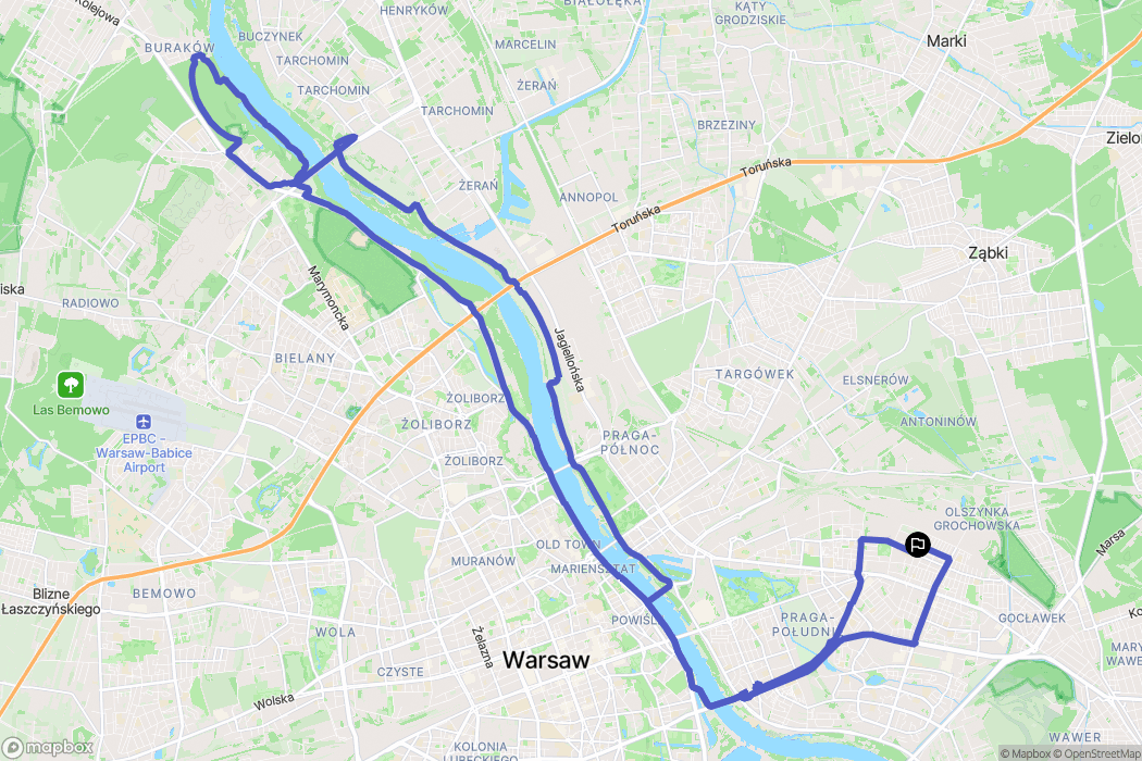 Warszawa: mapa trasy - Poland