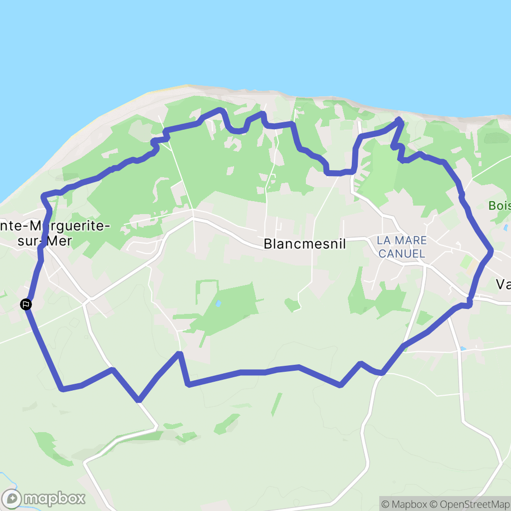 Sainte-Marguerite-sur-Mer : carte du parcours de randonnée - France