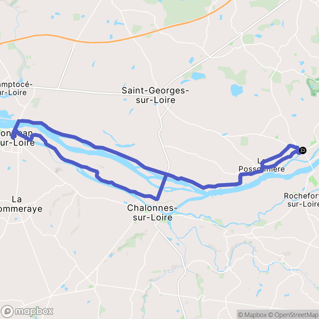 Savennières : carte du parcours de randonnée - France