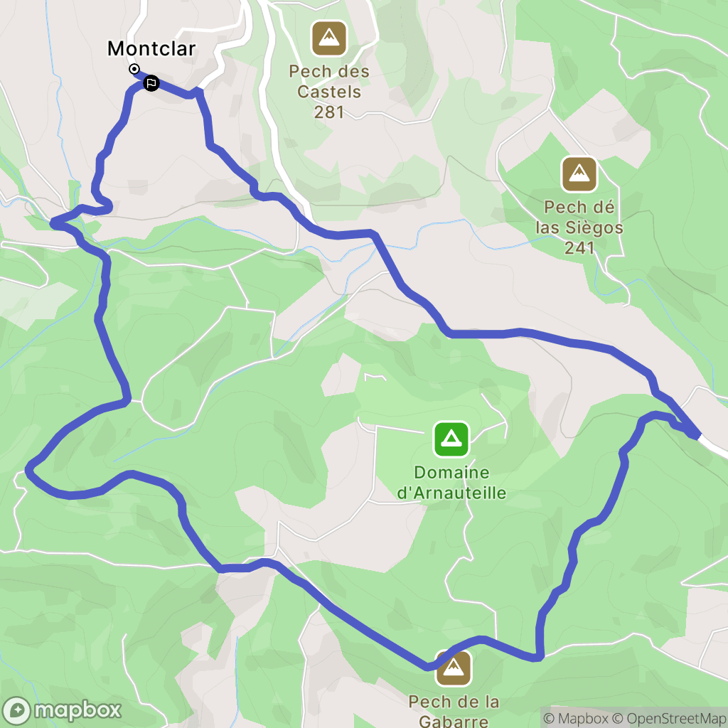 Montclar : carte du parcours de randonnée - France