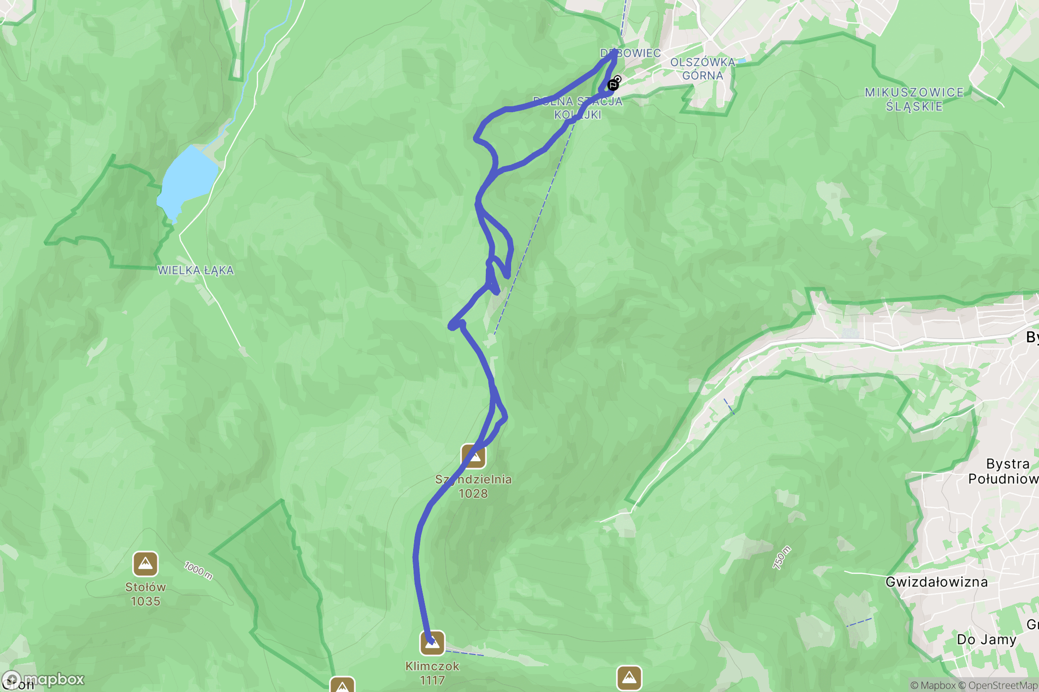 Bielsko-Biała: mapa trasy - Poland