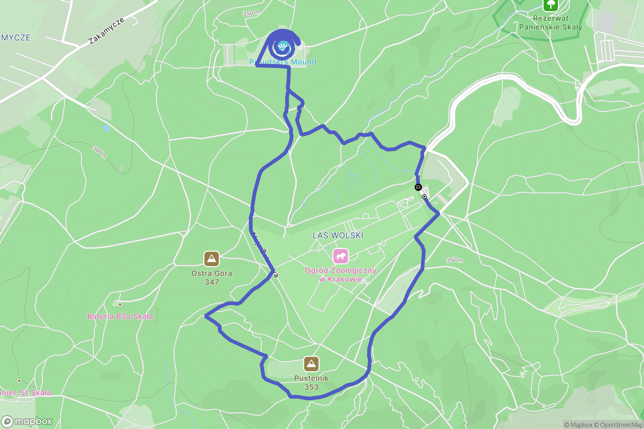 Kraków: mapa trasy - Poland