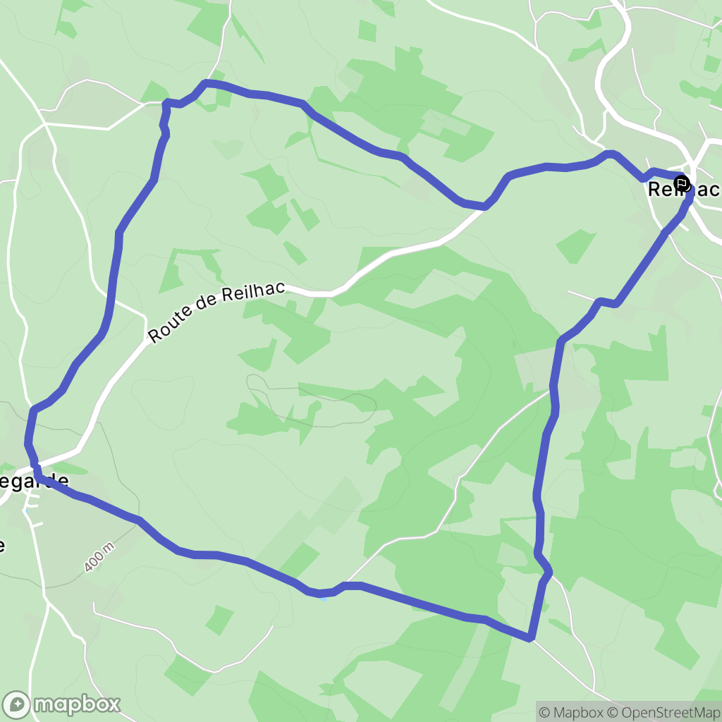 Reilhac : carte du parcours de randonnée - France