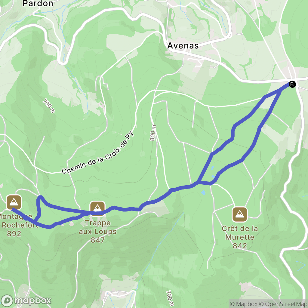 Deux-Grosnes : carte du parcours de randonnée - France