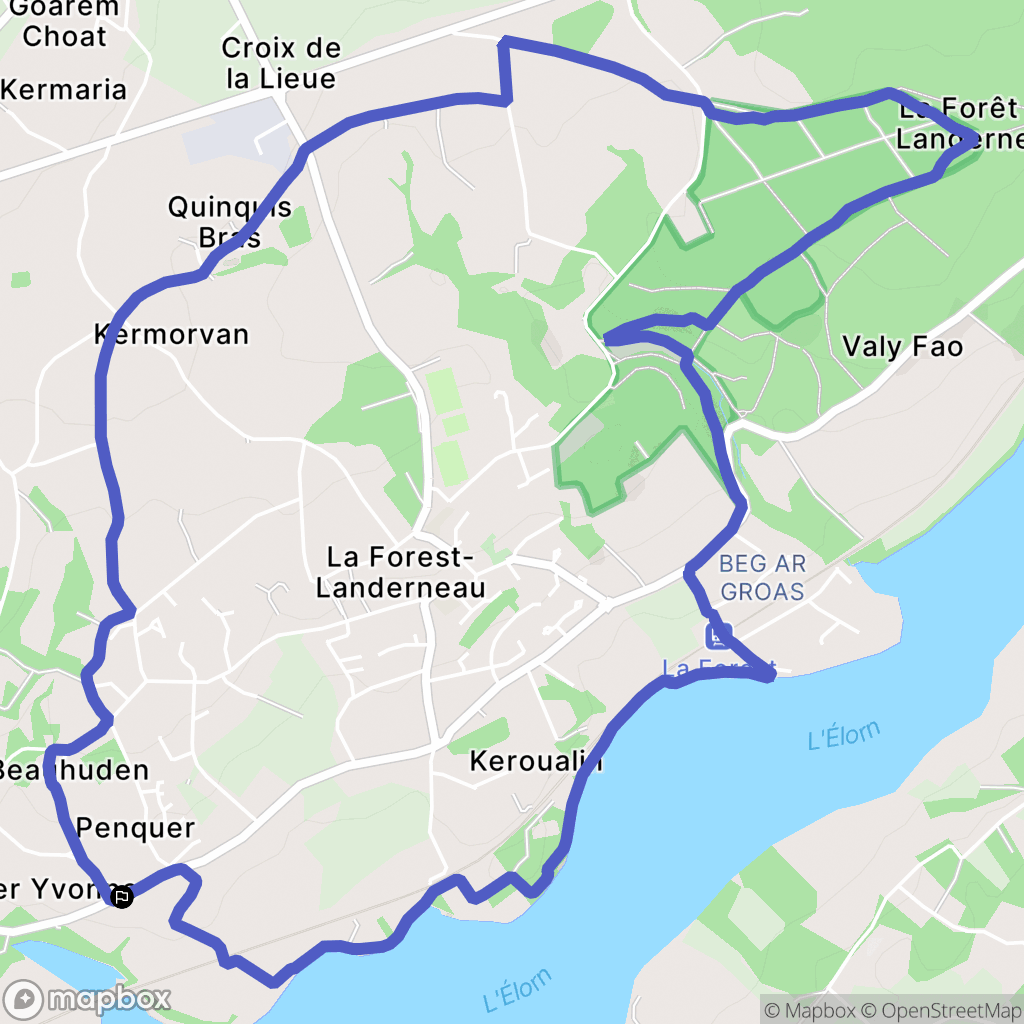 La Forest-Landerneau : carte du parcours de randonnée - France