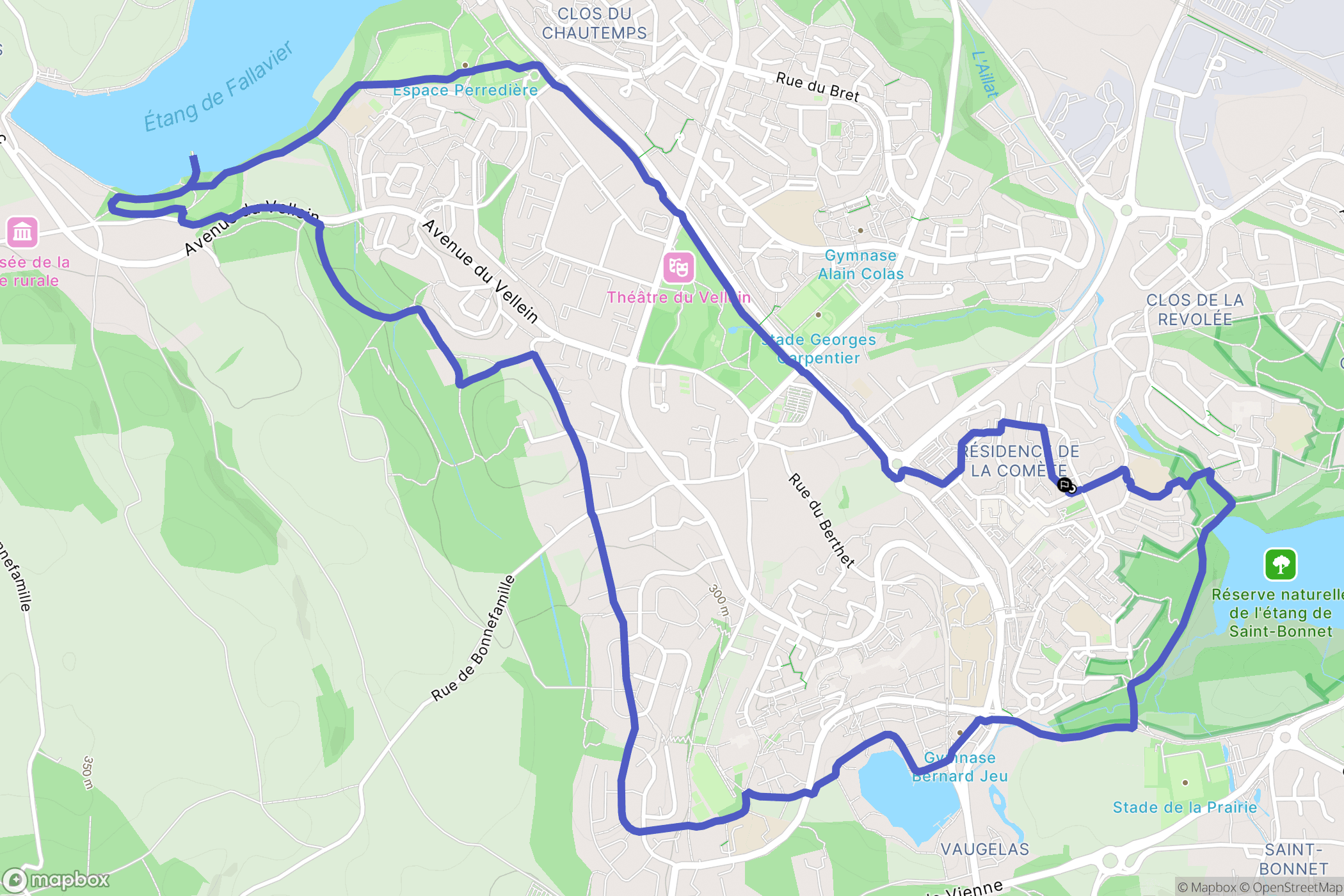 Villefontaine : carte du parcours de randonnée - France