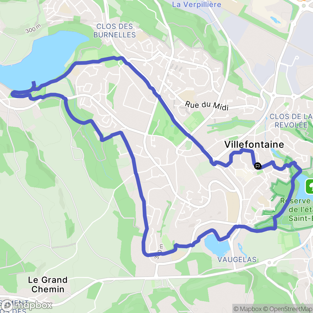 Villefontaine : carte du parcours de randonnée - France