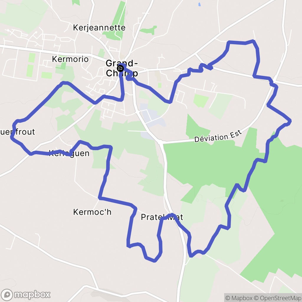 Grand-Champ : carte du parcours de randonnée - France