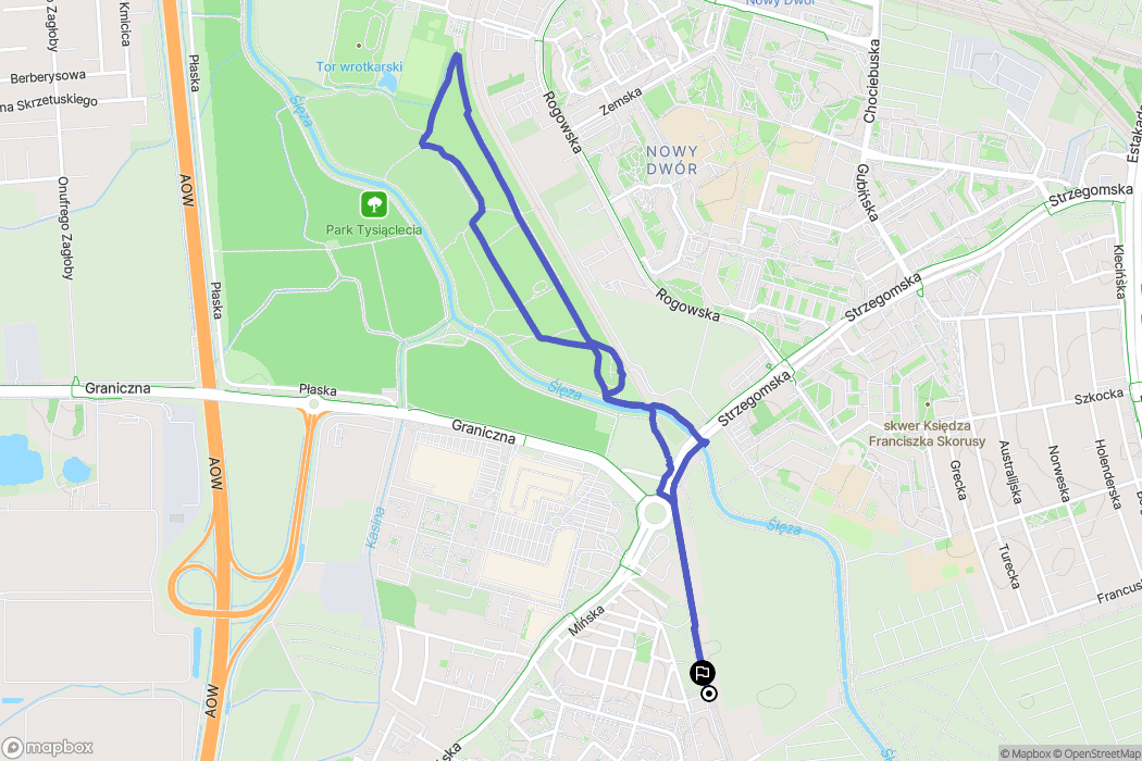 Wrocław: mapa trasy - Poland