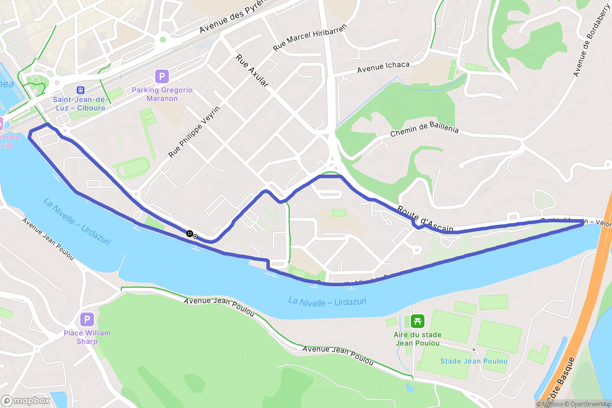 Saint-Jean-de-Luz : carte du parcours de randonnée - France