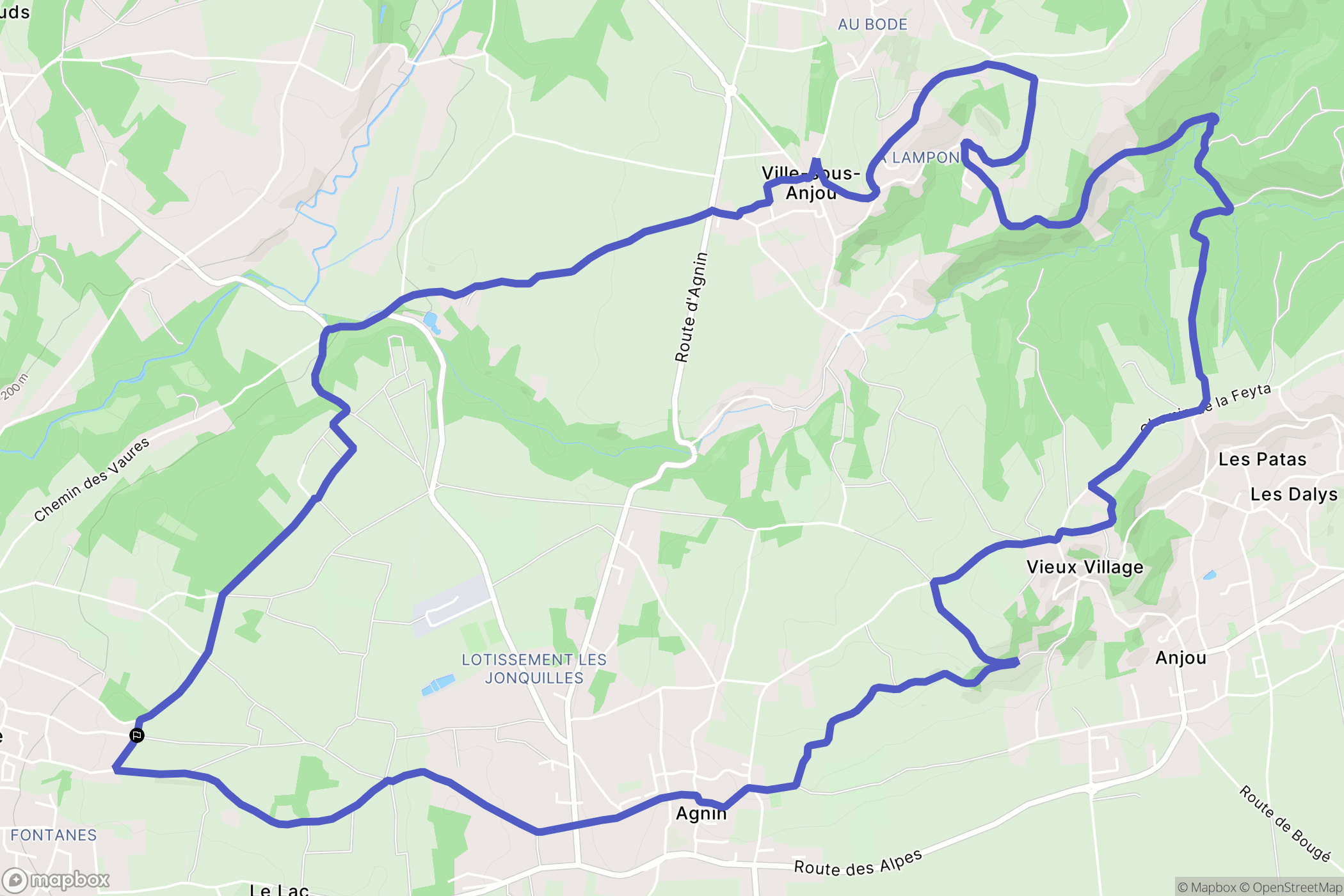 Salaise-sur-Sanne : carte du parcours de randonnée - France