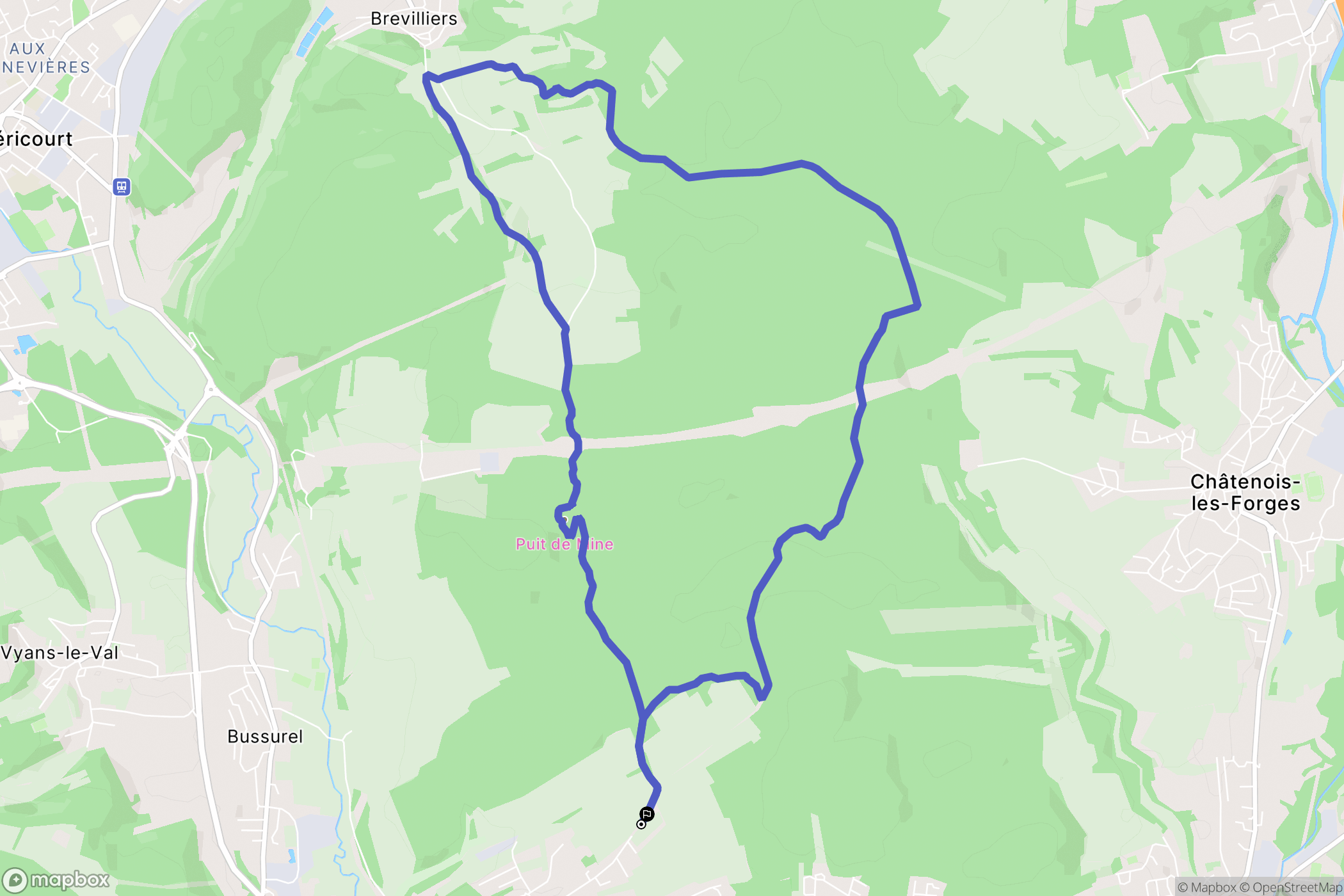 Bethoncourt : carte du parcours de randonnée - France
