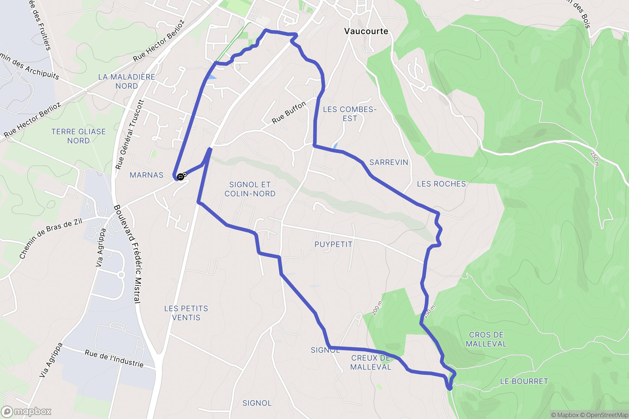 Loriol-sur-Drôme : carte du parcours de randonnée - France
