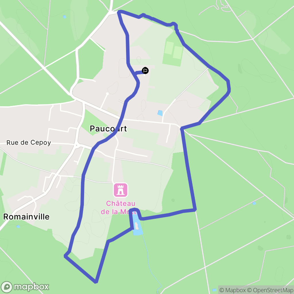 Paucourt : carte du parcours de randonnée - France