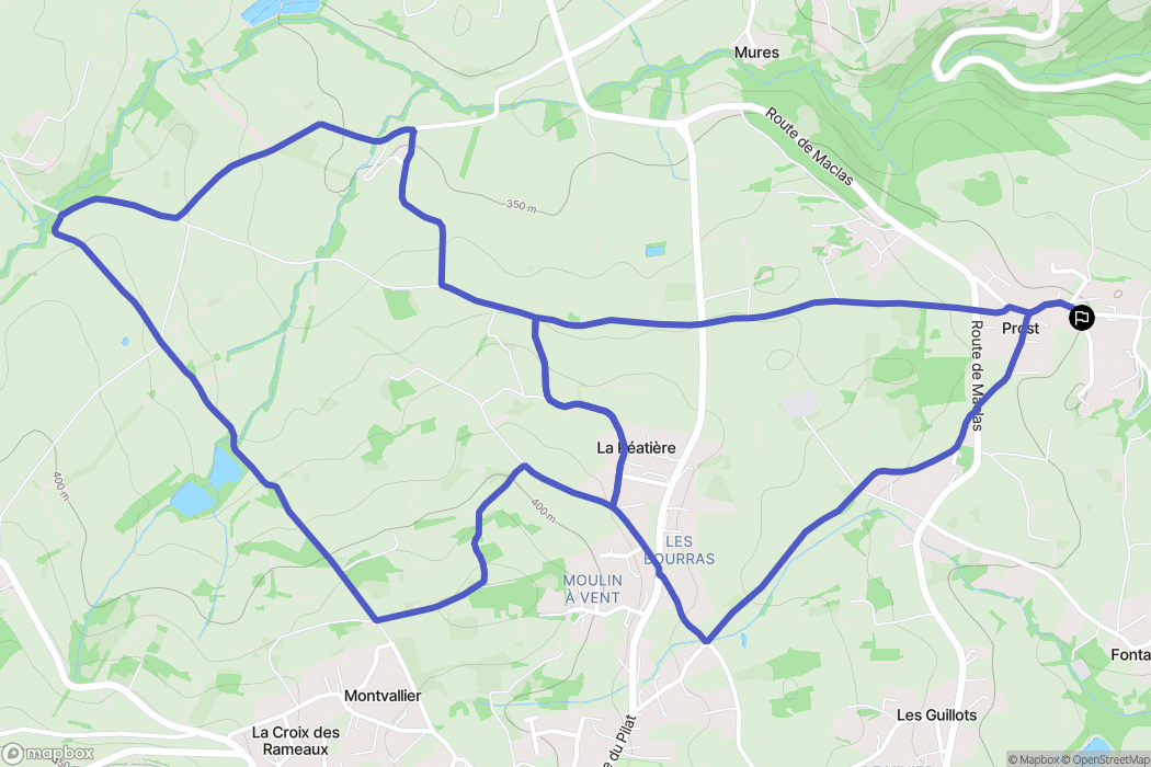 Felines : carte du parcours de randonnée - France