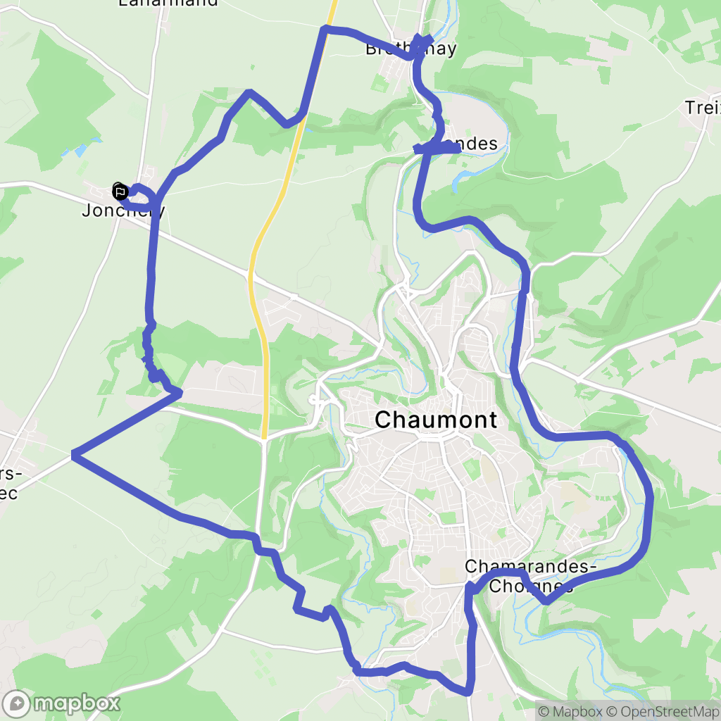 Jonchery : carte du parcours de randonnée - France