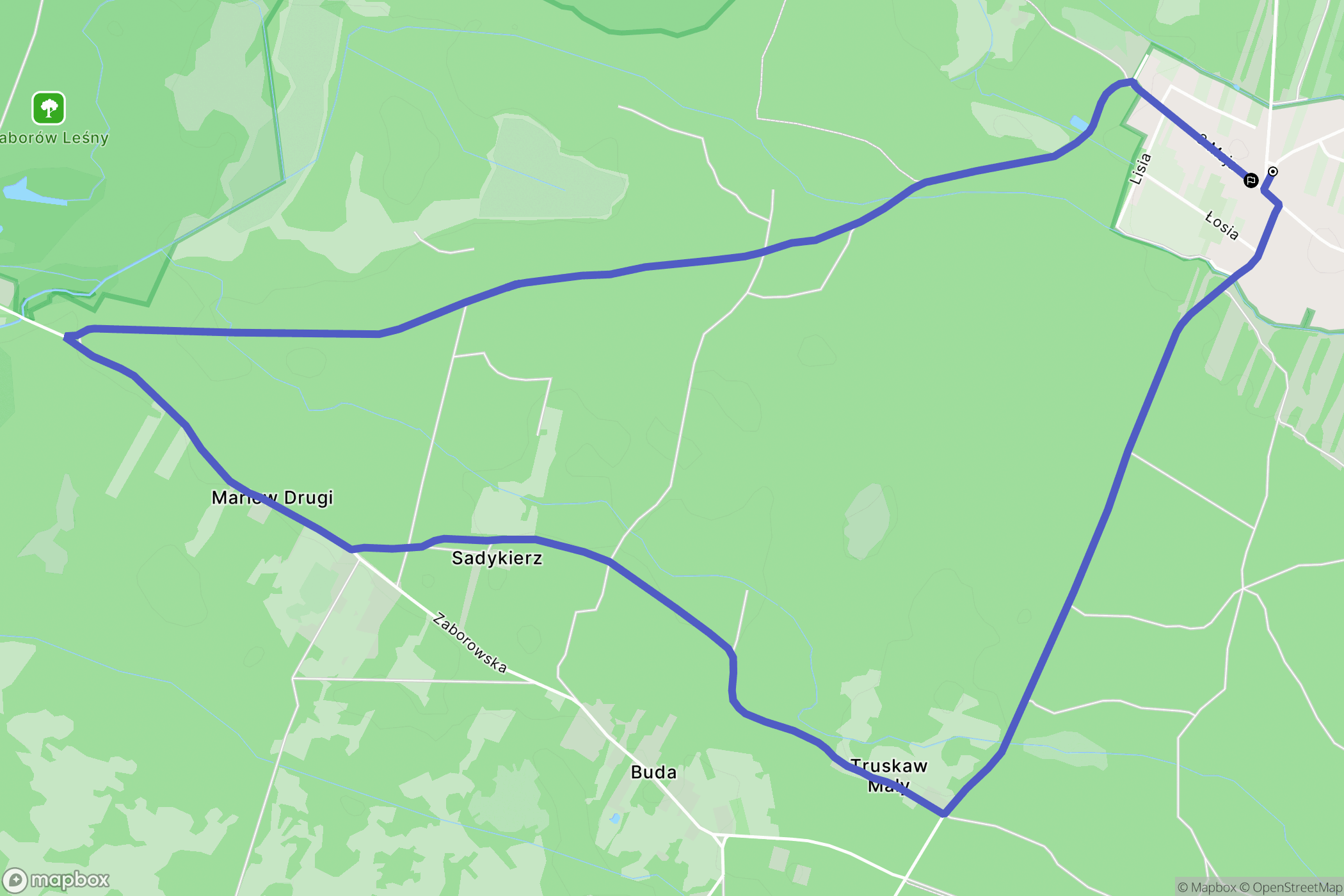 Truskaw: mapa trasy - Poland