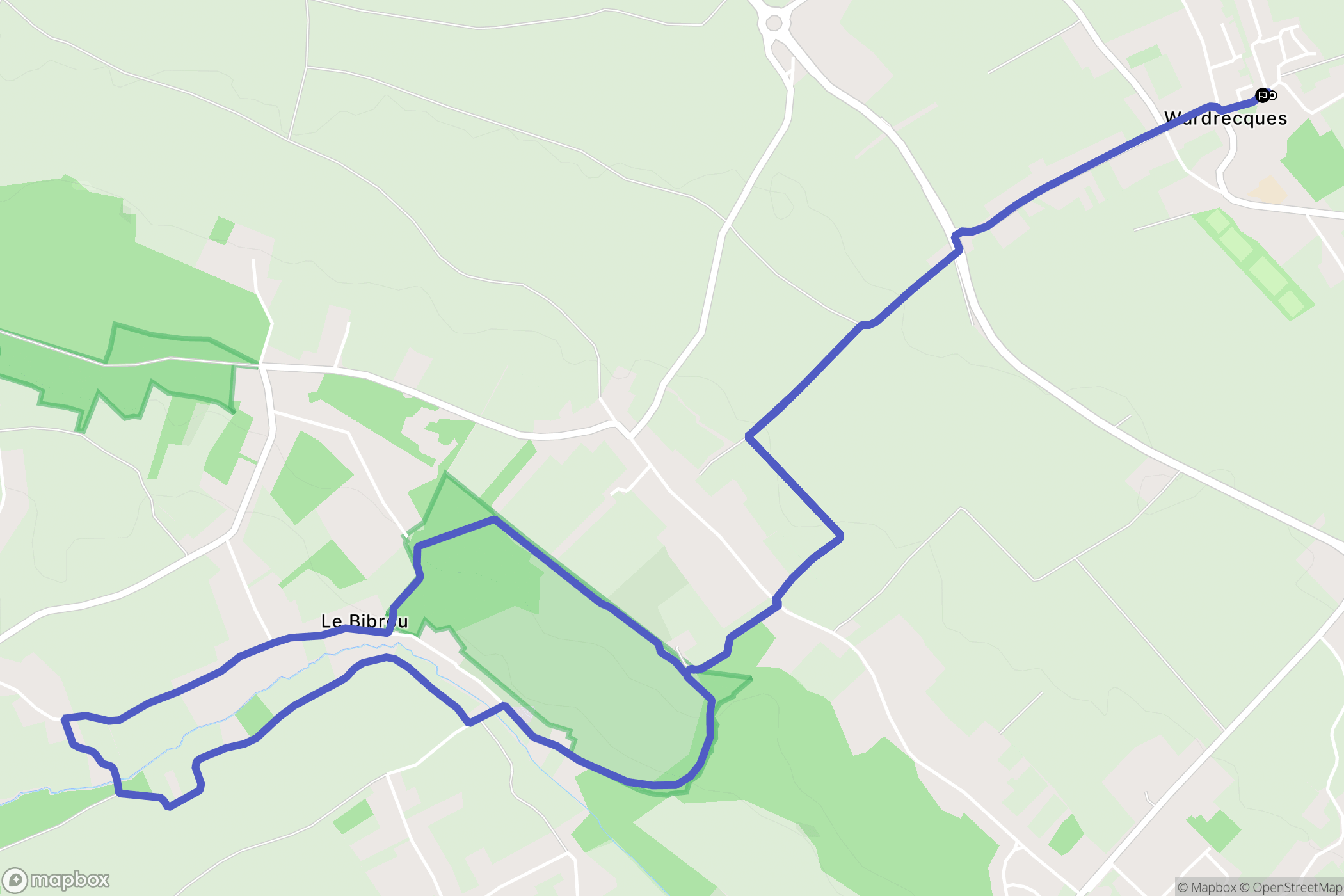 Wardrecques : carte du parcours de randonnée - France