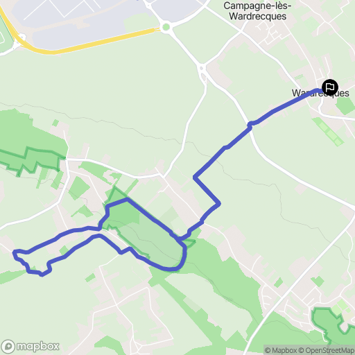 Wardrecques : carte du parcours de randonnée - France