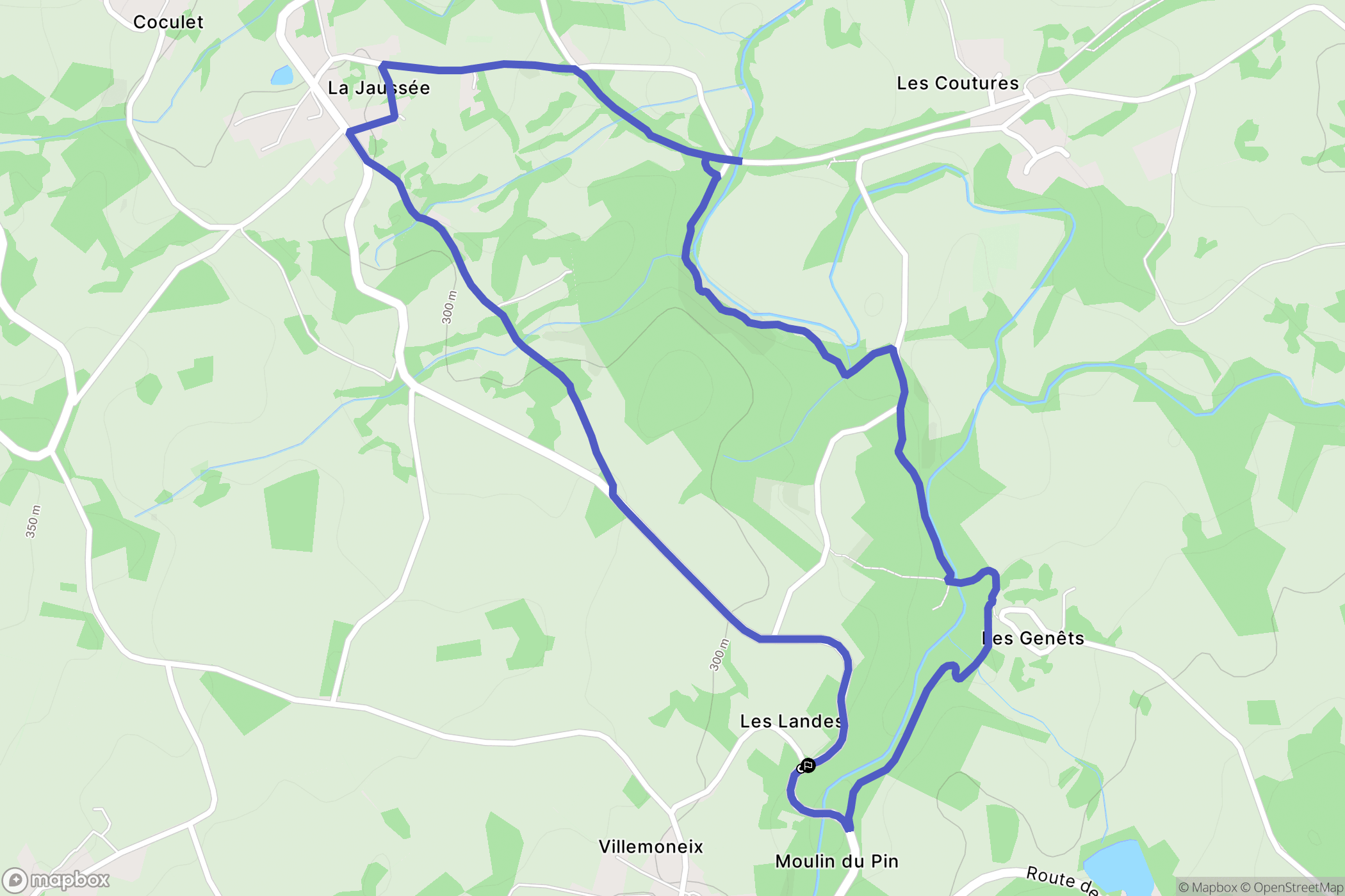 Lafat : carte du parcours de randonnée - France