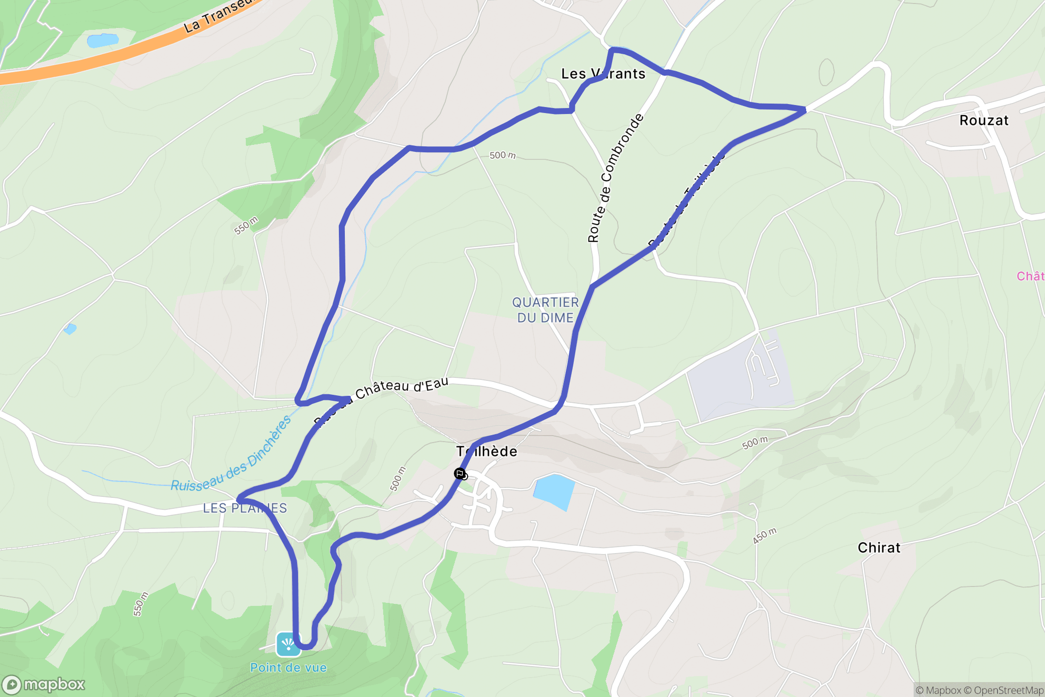 Teilhède : carte du parcours de randonnée - France