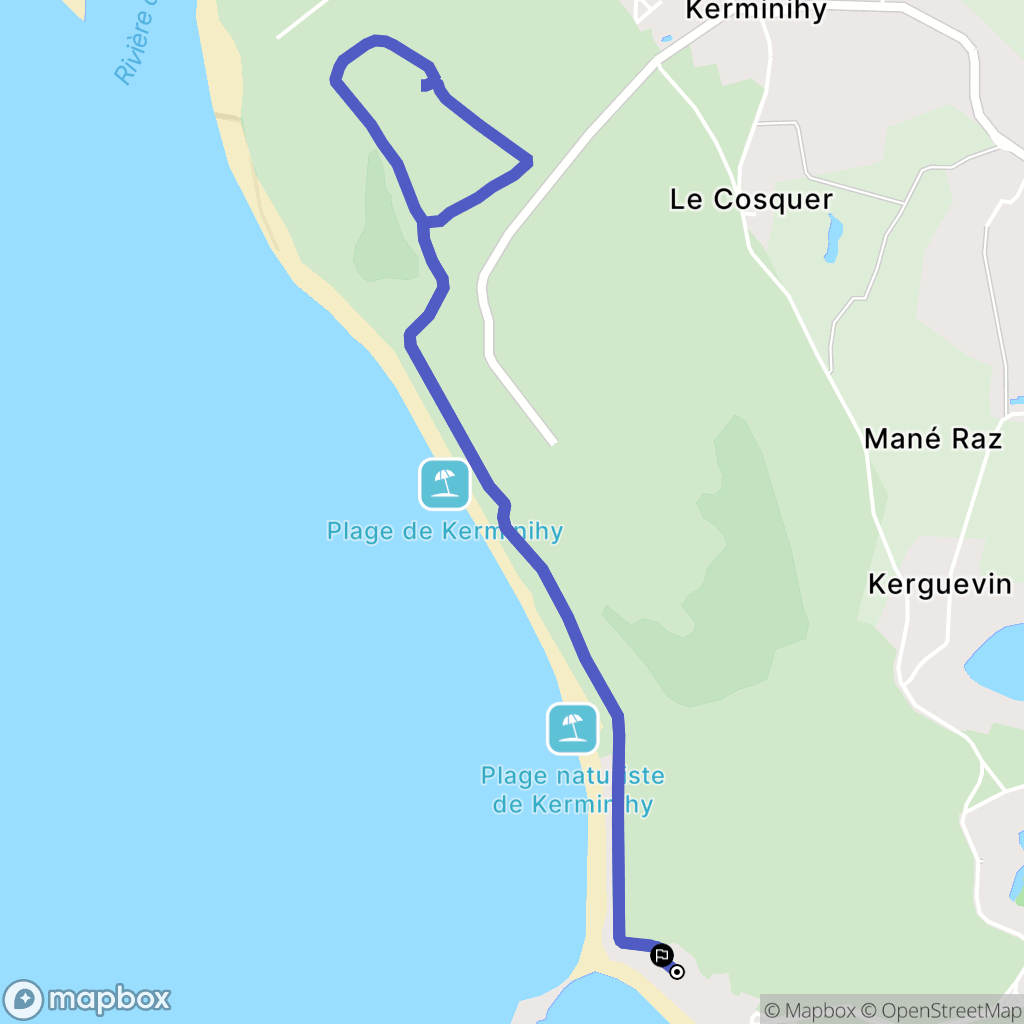Erdeven : carte du parcours de randonnée - France
